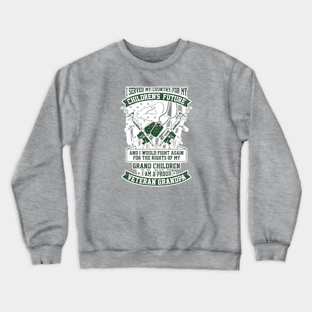 Proud Veteran Grandpa Crewneck Sweatshirt by MonarchGraphics